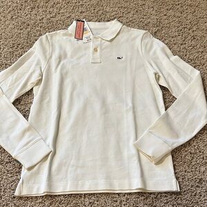 New with Tags Vineyard Vines white Long Sleeve Polo with Whale Logo
